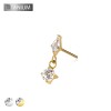 IMPLANT GRADE TITANIUM THREADLESS PUSH IN ROUND CZ DANGLE MARQUISE TOP PART